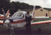 As a cadet by a Piper Warrior (G-BFXE) at Kidlington Airport